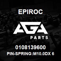 0108139600 Epiroc PIN-SPRING:M10.0DX 60L, SLOTTED | AGA Parts