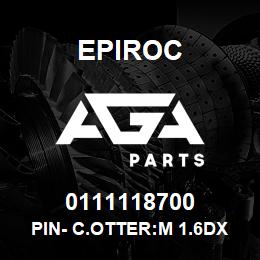 0111118700 Epiroc PIN- C.OTTER:M 1.6DX 20L, SPLIT | AGA Parts