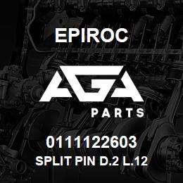 0111122603 Epiroc SPLIT PIN D.2 L.12 | AGA Parts