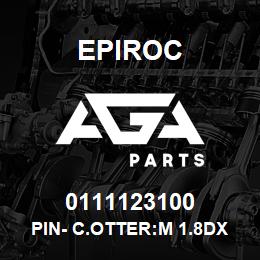 0111123100 Epiroc PIN- C.OTTER:M 1.8DX 20L, SPLIT | AGA Parts