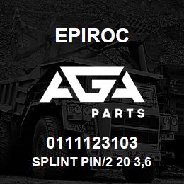 0111123103 Epiroc SPLINT PIN/2 20 3,6 1,7 1 | AGA Parts