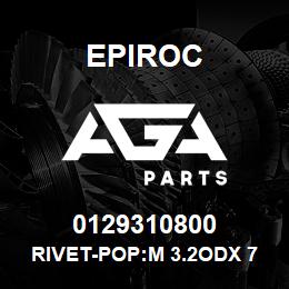 0129310800 Epiroc RIVET-POP:M 3.2ODX 7.9L | AGA Parts