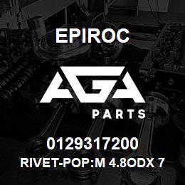 0129317200 Epiroc RIVET-POP:M 4.8ODX 7.6L | AGA Parts