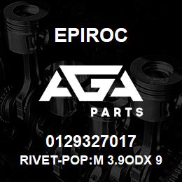 0129327017 Epiroc RIVET-POP:M 3.9ODX 9.0L | AGA Parts