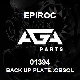 01394 Epiroc BACK UP PLATE..OBSOLETE..SELL | AGA Parts