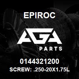 0144321200 Epiroc SCREW: .250-20X1.75L HXHD, STL | AGA Parts