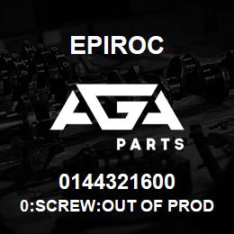 0144321600 Epiroc 0:SCREW:OUT OF PROD | AGA Parts