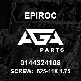 0144324108 Epiroc SCREW: .625-11X 1.75L HXHD ZNC | AGA Parts