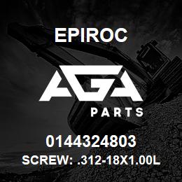 0144324803 Epiroc SCREW: .312-18X1.00L HXHD SAE | AGA Parts