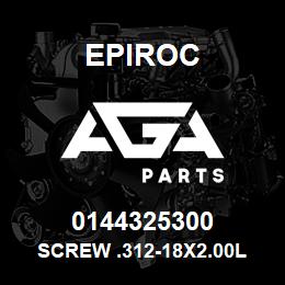 0144325300 Epiroc SCREW .312-18X2.00L HXHD, STL | AGA Parts