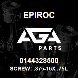 0144328500 Epiroc SCREW: .375-16X .75L HXHD, STL | AGA Parts