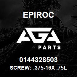 0144328503 Epiroc SCREW: .375-16X .75L HXHD, ZN P | AGA Parts