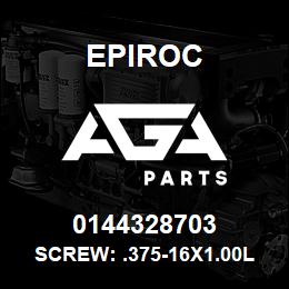 0144328703 Epiroc SCREW: .375-16X1.00L HXHD, ZN P | AGA Parts