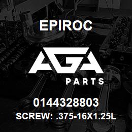 0144328803 Epiroc SCREW: .375-16X1.25L HXHD, ZN P | AGA Parts