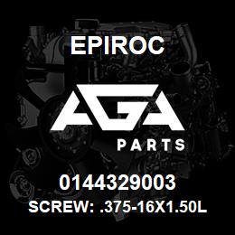 0144329003 Epiroc SCREW: .375-16X1.50L HXHD, ZN P | AGA Parts