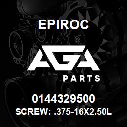 0144329500 Epiroc SCREW: .375-16X2.50L HXHD, STL | AGA Parts