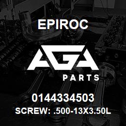 0144334503 Epiroc SCREW: .500-13X3.50L HXHD, ZN | AGA Parts