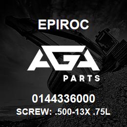 0144336000 Epiroc SCREW: .500-13X .75L HXHD, STL | AGA Parts