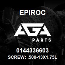 0144336603 Epiroc SCREW: .500-13X1.75L HXHD, ZN P | AGA Parts