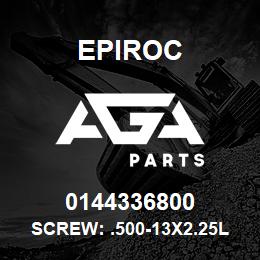 0144336800 Epiroc SCREW: .500-13X2.25L HXHD, STL | AGA Parts