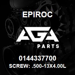 0144337700 Epiroc SCREW: .500-13X4.00L HXHD, STL | AGA Parts