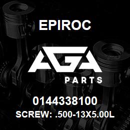 0144338100 Epiroc SCREW: .500-13X5.00L HXHD, STL | AGA Parts