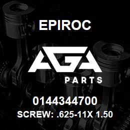 0144344700 Epiroc SCREW: .625-11X 1.50L HXHD, ZN | AGA Parts