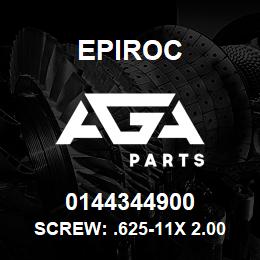 0144344900 Epiroc SCREW: .625-11X 2.00L HXHD, ST | AGA Parts