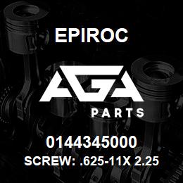 0144345000 Epiroc SCREW: .625-11X 2.25L HXHD, SAE | AGA Parts