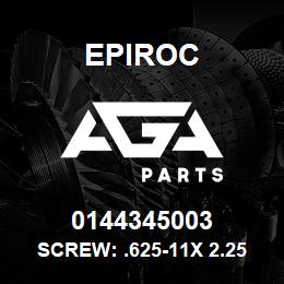 0144345003 Epiroc SCREW: .625-11X 2.25L HXHD, ZN | AGA Parts