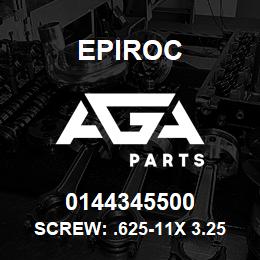 0144345500 Epiroc SCREW: .625-11X 3.25L HXHD, S | AGA Parts