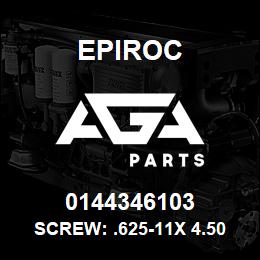 0144346103 Epiroc SCREW: .625-11X 4.50L HXHD, ZN | AGA Parts