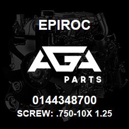 0144348700 Epiroc SCREW: .750-10X 1.25L HXHD, ST | AGA Parts