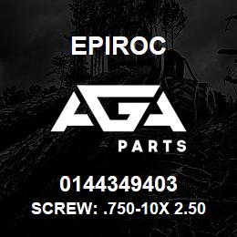 0144349403 Epiroc SCREW: .750-10X 2.50L HXHD, ZN | AGA Parts