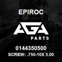 0144350500 Epiroc SCREW: .750-10X 5.00L HXHD, S | AGA Parts