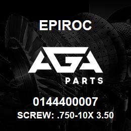 0144400007 Epiroc SCREW: .750-10X 3.50L HXHD, AS | AGA Parts