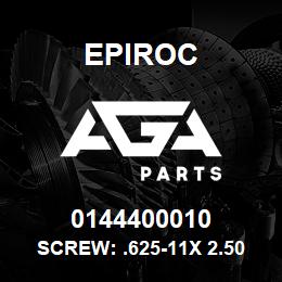 0144400010 Epiroc SCREW: .625-11X 2.50L HXHD, ZN | AGA Parts