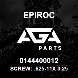 0144400012 Epiroc SCREW: .625-11X 3.25L HXHD, AS | AGA Parts