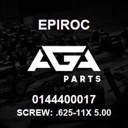 0144400017 Epiroc SCREW: .625-11X 5.00L HXHD, SA | AGA Parts