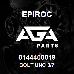 0144400019 Epiroc BOLT UNC 3/7 | AGA Parts