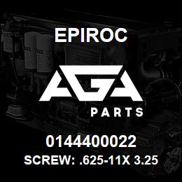 0144400022 Epiroc SCREW: .625-11X 3.25L HXHD, AS | AGA Parts