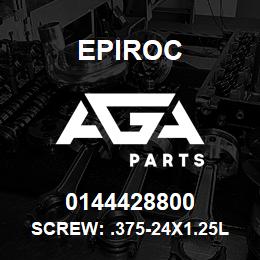 0144428800 Epiroc SCREW: .375-24X1.25L HXHD, STL | AGA Parts