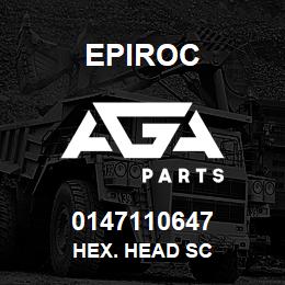 0147110647 Epiroc HEX. HEAD SC | AGA Parts