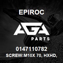 0147110782 Epiroc SCREW:M10X 70, HXHD, 12.9, ZNPLT | AGA Parts