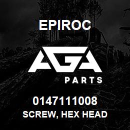 0147111008 Epiroc SCREW, HEX HEAD | AGA Parts