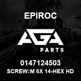 0147124503 Epiroc SCREW:M 6X 14-HEX HD, ZN PLT | AGA Parts