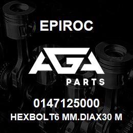 0147125000 Epiroc HEXBOLT6 MM.DIAX30 MM.LG | AGA Parts