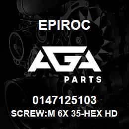 0147125103 Epiroc SCREW:M 6X 35-HEX HD, ZN PLT, S | AGA Parts