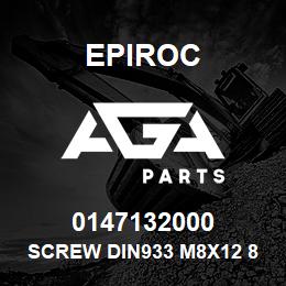 0147132000 Epiroc SCREW DIN933 M8X12 8.8 | AGA Parts