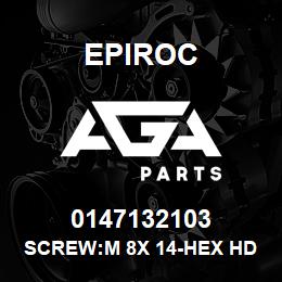 0147132103 Epiroc SCREW:M 8X 14-HEX HD, ZN PLT, S | AGA Parts